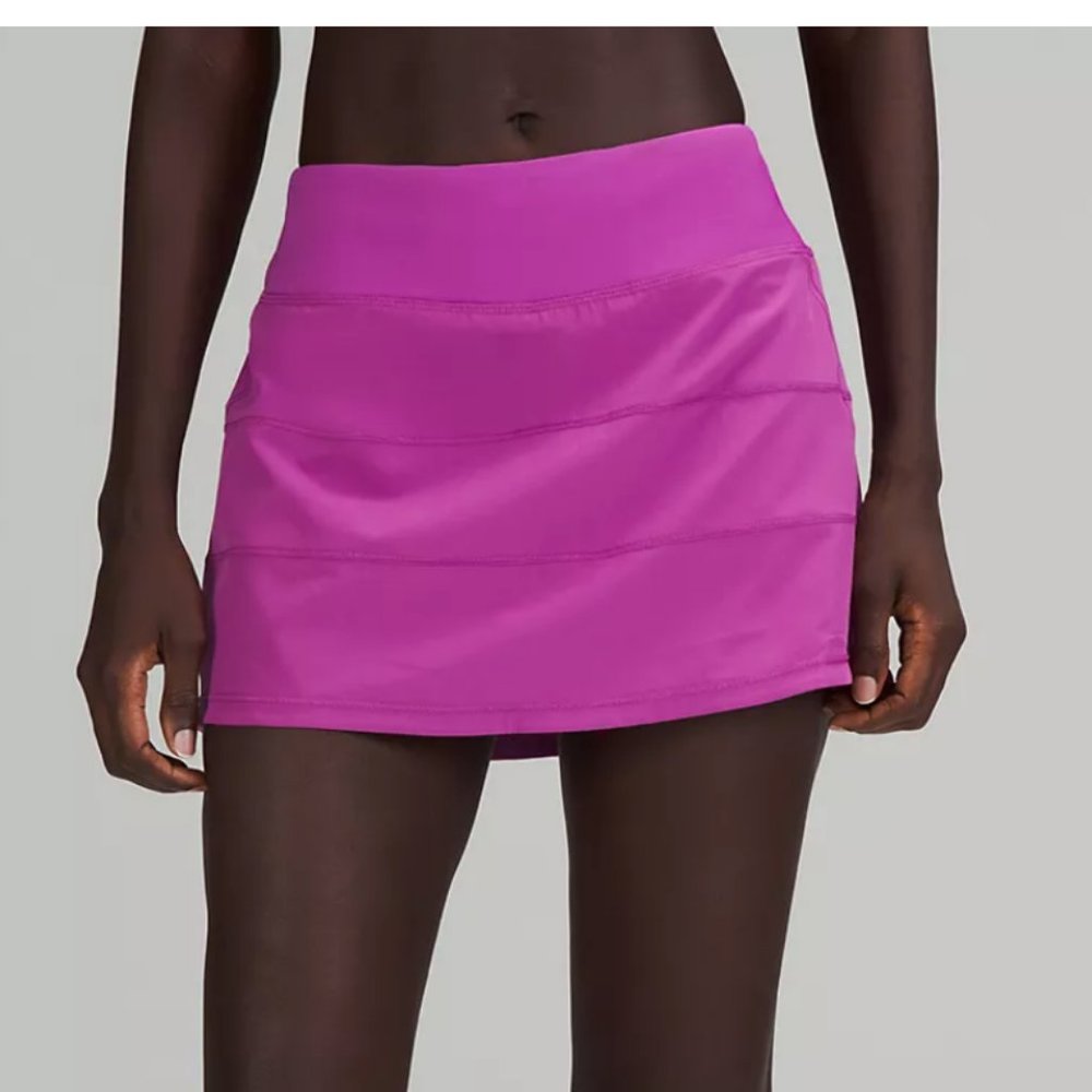 NWT LULULEMON Pace Rival Mid-Rise Tennis Golf Skirt Vivid Plum Size 4 Reg 12" - Picture 2 of 5